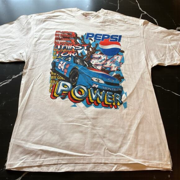Vintage Pepsi Thirst For Power 24 Jeff Gordon NASCAR Men’s XL T-Shirt NEW NWOT - Picture 1 of 6